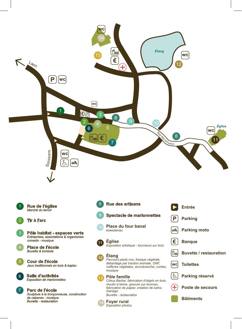 Plan de la Fête du Bois et de l'Artisanat d'Urcel 2026
